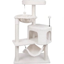 39.4'' Cat Tree with Cat Condo and Big Hammock Beige