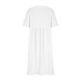 thumbnail image 4 of Jamsmile Women Dress Summer Casual Loose Cotton Linen Round Neck Five Point Sleeve Maxi Dresses Ladies Beach Long Sundress, 4 of 8