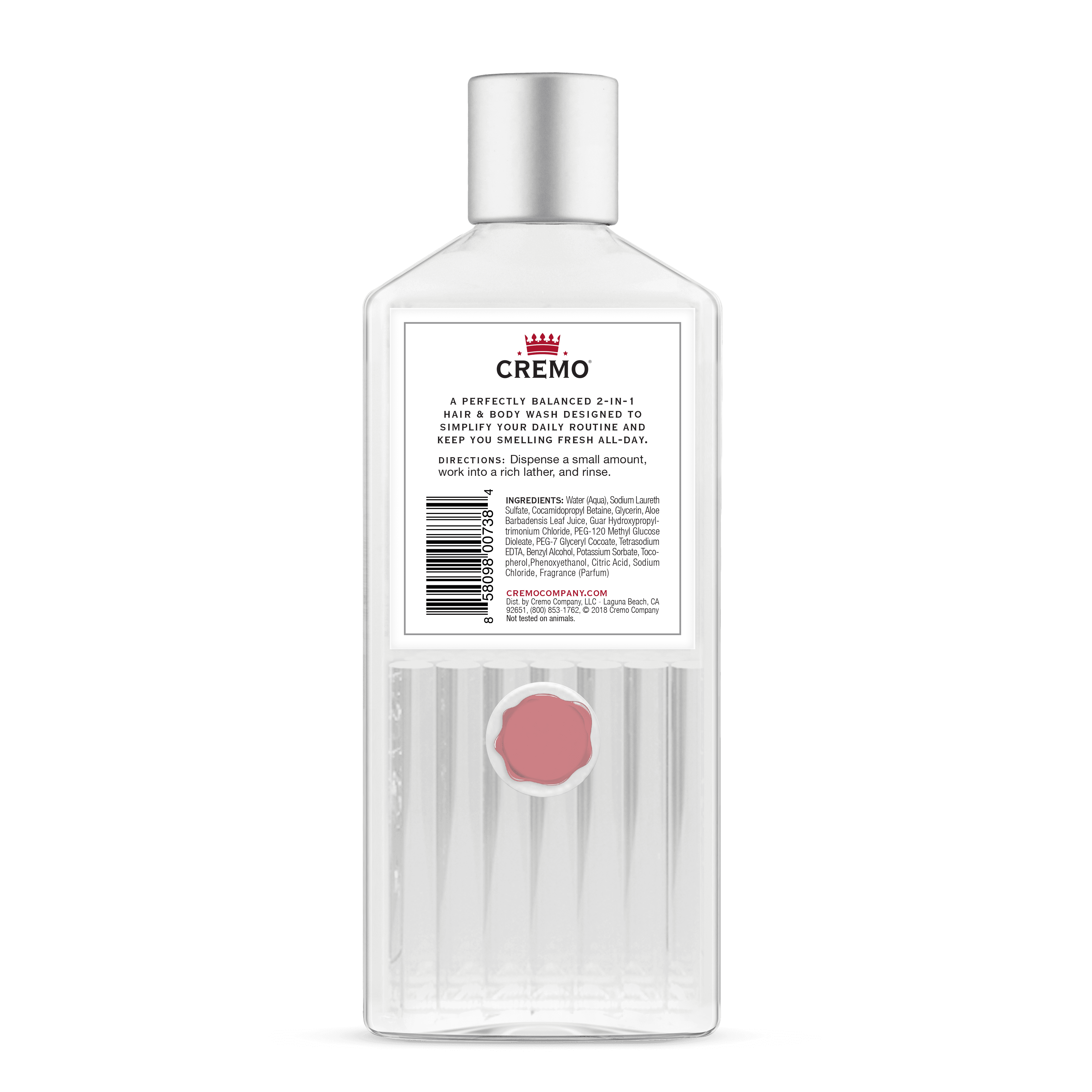 Cremo Men's Body Wash, Mint Blend Scent, All Skin Types, Adult, 16 fl oz