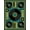 Black Teal Gold, Pattern 2, variant on Design&I 9'x12' Washable Area Rug Giant Skid-Resistant Vinyl Record Retro Music Design With Bold Spinning Disc Motif for Great Room, Large Living