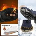 thumbnail image 5 of Men's and women's winter wide toe barefoot shoes zero drop sole fur lining snow boots waterproof high top warm cross-country running hiking shoes, 5 of 10