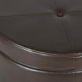 thumbnail image 2 of Leatherette Upholstered Wooden Ottoman with Single Button Tufted Lift Top Storage, Brown, Large, 2 of 9