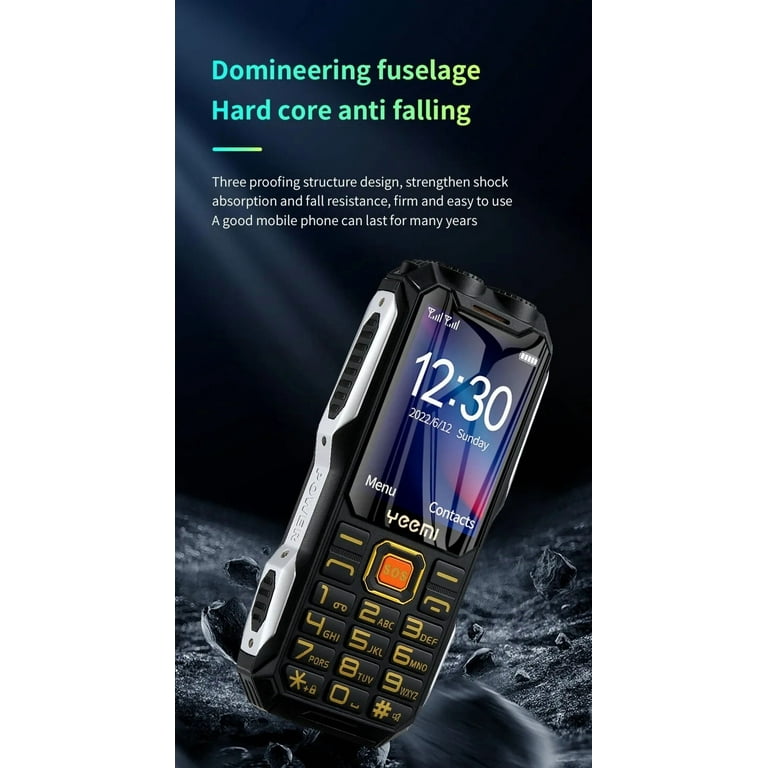 YEEMI Q8 GSM 2G Rugged Phone Big Battery Dual Flashlight 2.4inches