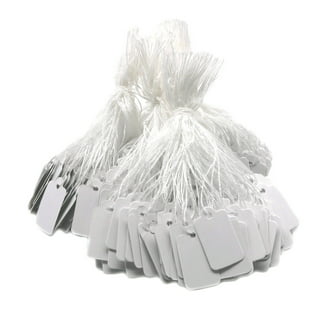 NOGIS 500pcs Price Tags with String Attached White Marking Tag Small Paper Price  Labels Clothing Hanging Stickers Blank Labeling Strung Label Hang Tags for  Pricing Jewelry Yard Sale Retail 