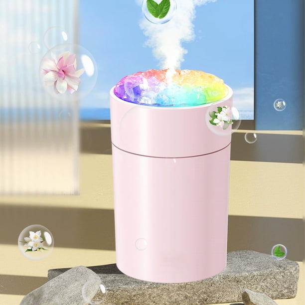 CaiYueKe Portable USB Humidifier with Color Changing Lights, Mini Cool Mist Aromatherapy Diffuser for Home Office Bedroom Car Travel, Quiet Personal Air Moisturizer, Essential Oil Diffuser