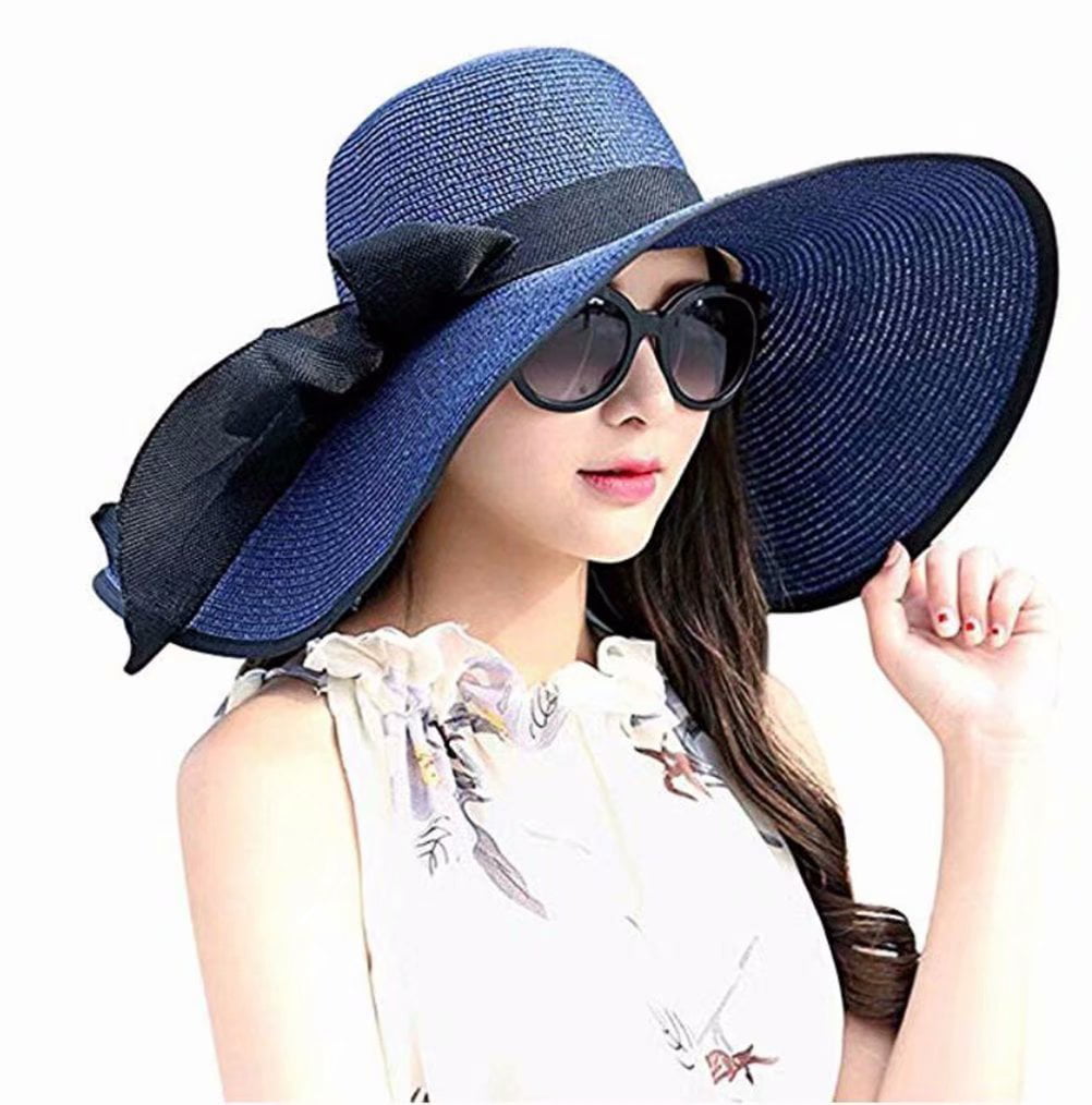 Elegant Summer Hats for Women Gradient Color Flowers Sun Hat Anti-UV Cloth Wide Brim Mesh Beach Hat Lady Caps 