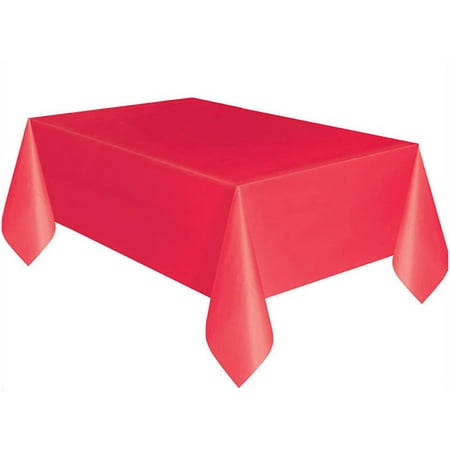 

MRULIC Home Textiles Large Plastic Rectangle Table Cover Cloth Wipe Clean Party Tablecloth Covers RD Table Cloth Red
