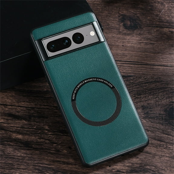 Feishell Magnetic Case for Google Pixel 8 Pro,Built in Magnets for MagSafe Charger,Luxury PU Leather Shockproof Lightweight Case Support Wireless Charging Ultra Thin Phone Case, Green
