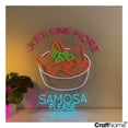 thumbnail image 3 of Craftnamesign Just One More Samosa Please Neon Sign Wall Art, Indian Samosa Led Light Signage, 3 of 5