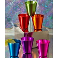 Set of 6 Retro Aluminum Shot Glasses