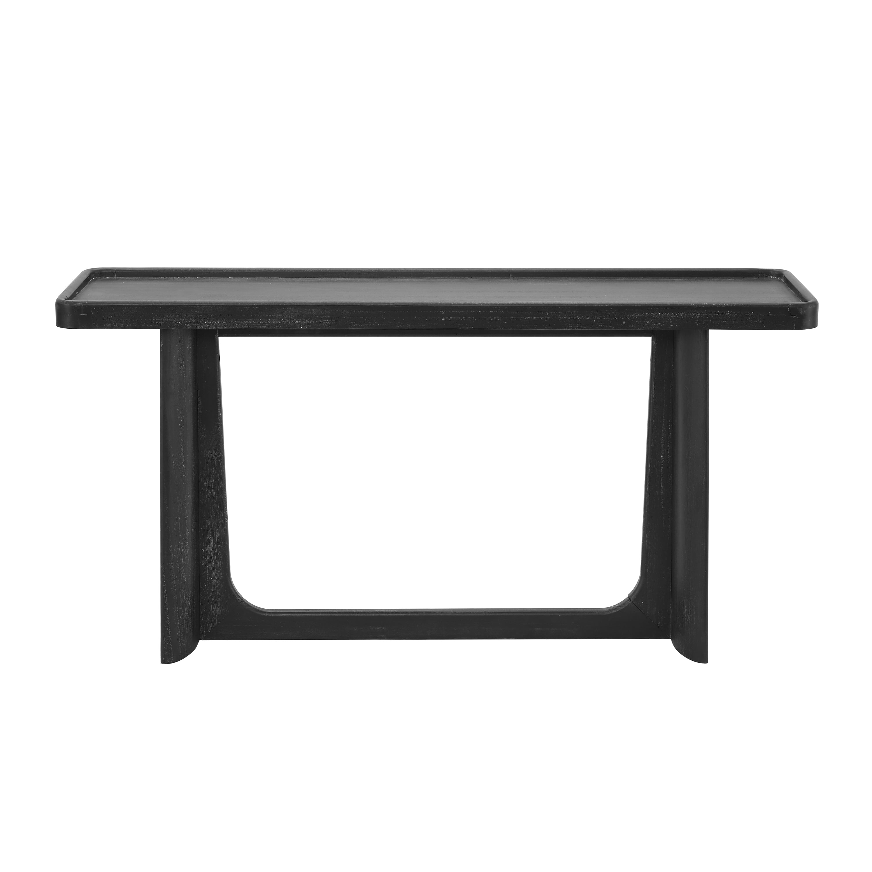 Euroco 58" Console Table with Tray Top Design, Narrow Long Sofa Table with Wood Frame, Farmhouse Entryway Table for Living Room, Hallway,Foyer,Black