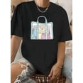 thumbnail image 1 of Camiseta de mujer verano Patrón de Corazón cuello redondoRetro-Inspired "The Book Bag" Graphic Tee for Women - Casual Round Neck, Short Sleeve, Polyester, Machine Washable, with Colorful School-Them, 1 of 5