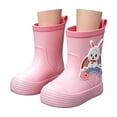 thumbnail image 4 of Kcolen Kids Cartoon Rain Boots Waterproof Non- Outdoor Rain Shoes for Toddler Boys Girls, Lightweight Daily Wear Ages 2-11 Pink, 4 of 7