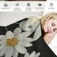 thumbnail image 3 of Chilfamy White Flowers Black Background Super Soft Flannel Blanket for All Seasons Lightweight Blanket 40x50in, 3 of 6