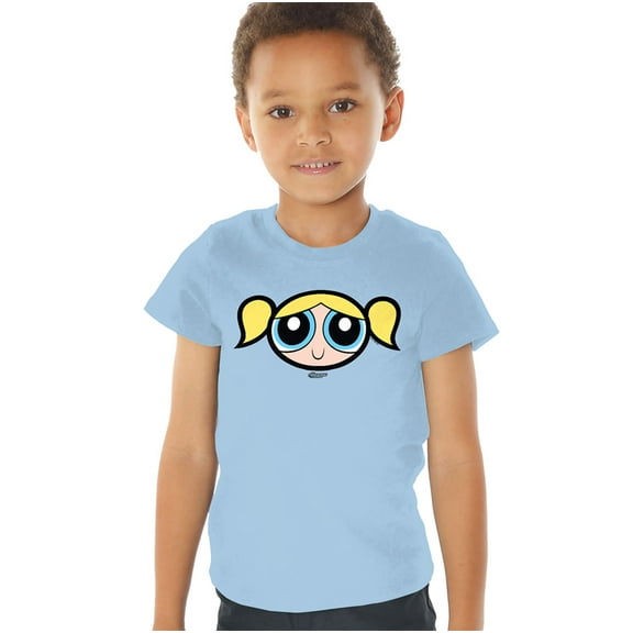 The Powerpuff Girls Bubbles Face Kids T Shirt (2) for Toddler Boys and Girls, Light Blue