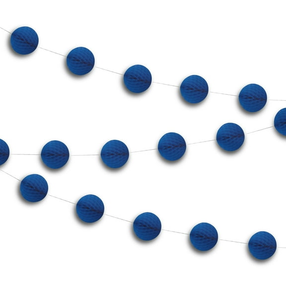 Tissue Paper Honeycomb Ball Garland, 7 ft, Royal Blue, 1ct