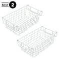 thumbnail image 4 of Set of 2 Storage Bins - Basket Set for Toy, Kitchen, Closet, and Bathroom Storage - Medium Shelf Organizers with Handles by Home-Complete (White), 4 of 12