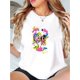 thumbnail image 1 of Colorful Rock Girl Pattern Women's Fashion Trendy Round Neck Short Sleeve, Simple Casual Sports T-shirt, Comfortable Holiday Summer Top Women's Clothing, 1 of 6