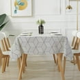 thumbnail image 3 of SASTYBALE Square Tablecloth Geometric Style Cotton Linen Table Cloth Dust-Proof Table Cover for Kitchen Dinning Tabletop Decoration (Square/Round, 55" x 55" (2-4 Seats)), 3 of 6