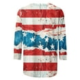 thumbnail image 4 of GERsome 4th of July 3/4 Sleeve Womens Tops Casual Loose Fit Crewneck T Shirts American Flag Patriotic Tee Shirts S-3XL, 4 of 5