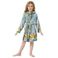 thumbnail image 6 of FORMRS Niños Bathrobe Unisex Hooded Robe Soft Plush Pajamas Sleepwear, Size 10-12T, Colorful Leaves, 6 of 7