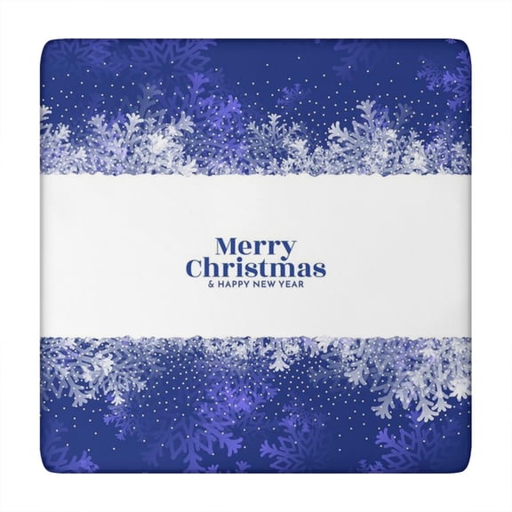 Festive Christmas Tablecloth with Elastic Border 34x34 Square, Spandex Material Maintains Flat Surface Throughout Celebrations and Meal Times