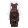 thumbnail image 3 of Ropa Steampunk Disfraz Steampunk para mujer Vestido con corsé debajo del busto Blusa renacentista de talla grande Disfraz de pirata medieval para Halloween, 3 of 5