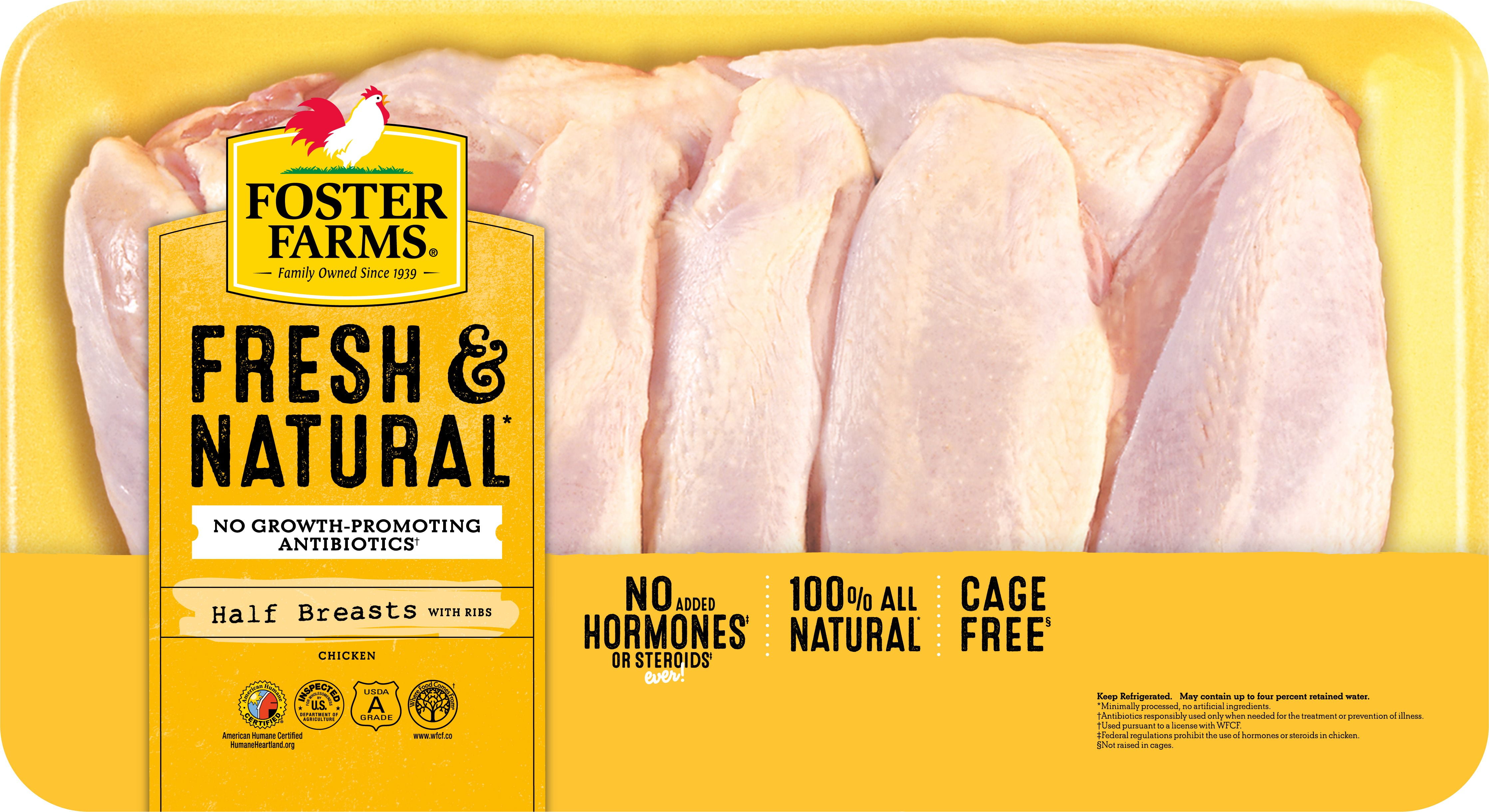 Foster Farms Large Pkg of Split Chicken Breasts , 2.5 3.7lbs
