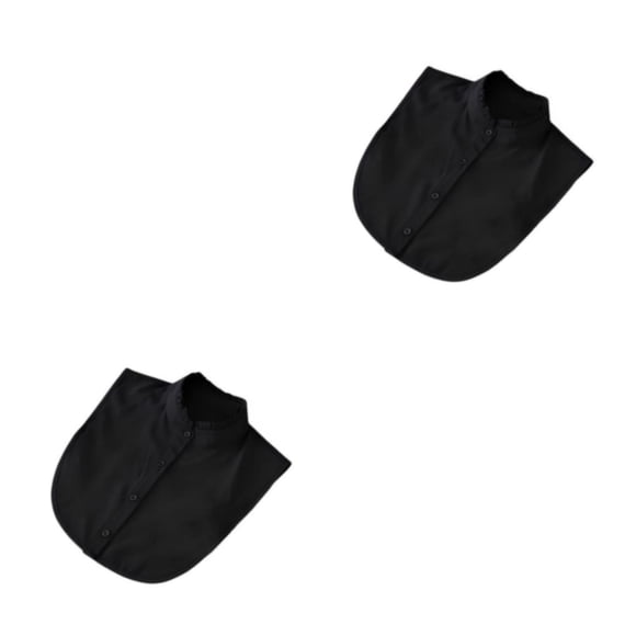 Sonducket Mujeres Color sólido cuello falso niñas Formal falso media camisa decorativa desmontable solapa decoración accesorio negro Soporte negro 2Conjunto