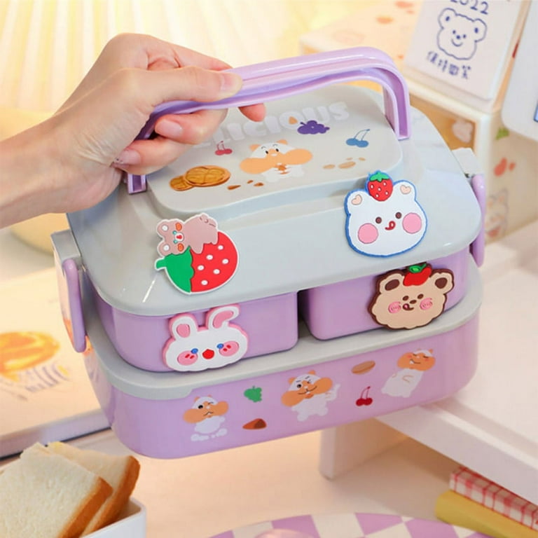 Kawaii Portable Lunch Box with Compartments for Girls and Kids - Microwave  Safe and Leakproof Bento Box with Handle - Perfect for School, Picnics and  Outdoor Activities. – pocoro