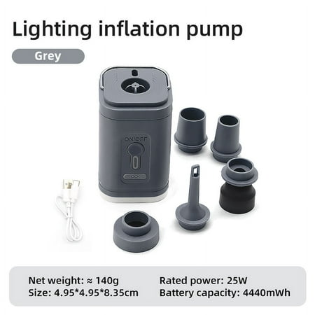 

Electric Air Pump Portable Wireless Air Compressor Inflator/Deflator Pumps for Inflatable Cushions Air Beds Boat Swimming Ring Grey