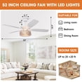 thumbnail image 5 of Parrot Uncle Bohemia 52" Double-Sided Caged Ceiling Fan with Remote Control, DC Motor, 6-Speed Ceiling Fan, 5 of 17