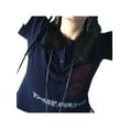 thumbnail image 3 of Springcmy Womens Teen E Girls Y2k Vintage Aesthetic Star Graphic Print Crop Tops Fairy Grunge Baby Tees Shirt Clothes Dark Blue S, 3 of 7