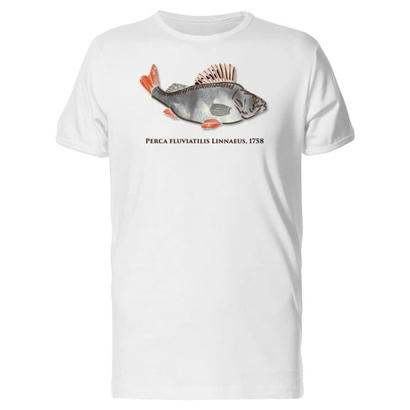 Big Perch Fish And Text T-Shirt Men -Image by Shutterstock, Male Large