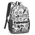 thumbnail image 2 of Soccer and Trophy White Pattern 17" School Backpacks for Teens,Waterproof Oxford Fabric,S-Shape Padded Straps for School,Travel,Hiking,Camping, 2 of 6