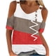 thumbnail image 1 of Camisas de Manga Corta para las Mujeres Blusa de Cuello Redondo de Impresión Casual, Top de Algodón de Imitación Ligero para el Hogar, el Uso Diario Y las Cuatro Estaciones, 1 of 4