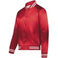 thumbnail image 1 of Augusta Sportswear Womens Augusta Satin Baseball JacketStriped Trim, S, 1 of 1