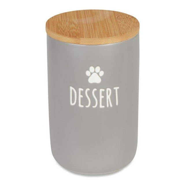 Design Imports CAMZ14426 Ceramic Treat Canister, Dessert Gray