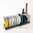 thumbnail image 5 of Multifunctional retractable desktop kitchen rack iron pot lid storage rack multi-layer adjustable pot lid rack black, 5 of 5