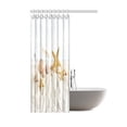 thumbnail image 2 of ARTJIA Sea Shells and Starfish Decor Shower Curtain, Beach Seashells Nautical Ocean Seaside Seascape Coastal Art Print Polyester Fabric Shower Curtain 48x72 Inches, White Sand, 2 of 3