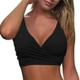 thumbnail image 3 of Womens Swimsuit Tops Female Push Up Swim Top Women Lace Up Swimwear Tops Underwire Full Coverage Bikini Top Push Up Swim Crop Top Tie Back Bathing Suit Tops Women Bikini Tankini Tops Summer Beach Top, 3 of 6