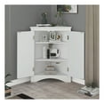 thumbnail image 4 of GDF Studio 17.2" Triangle Bathroom Storage Cabinet, Freestanding Corner Floor Cabinet, Adjustable Shelf, White, 4 of 12