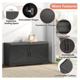 thumbnail image 6 of Shoe Storage Bench Entryway - 2 Tier Farmhouse Shoe Cabinet w/ Cushion - Black - 39.37"W x 13.78"D, 6 of 6