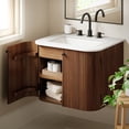 thumbnail image 4 of Modway Zia 24" Wall-Mount Bathroom Vanity with Marble Sink in Walnut, 4 of 10