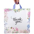 thumbnail image 1 of Bolsas de plástico moradas Q Crafts Floral Thank You, paquete de 50, 1 of 5