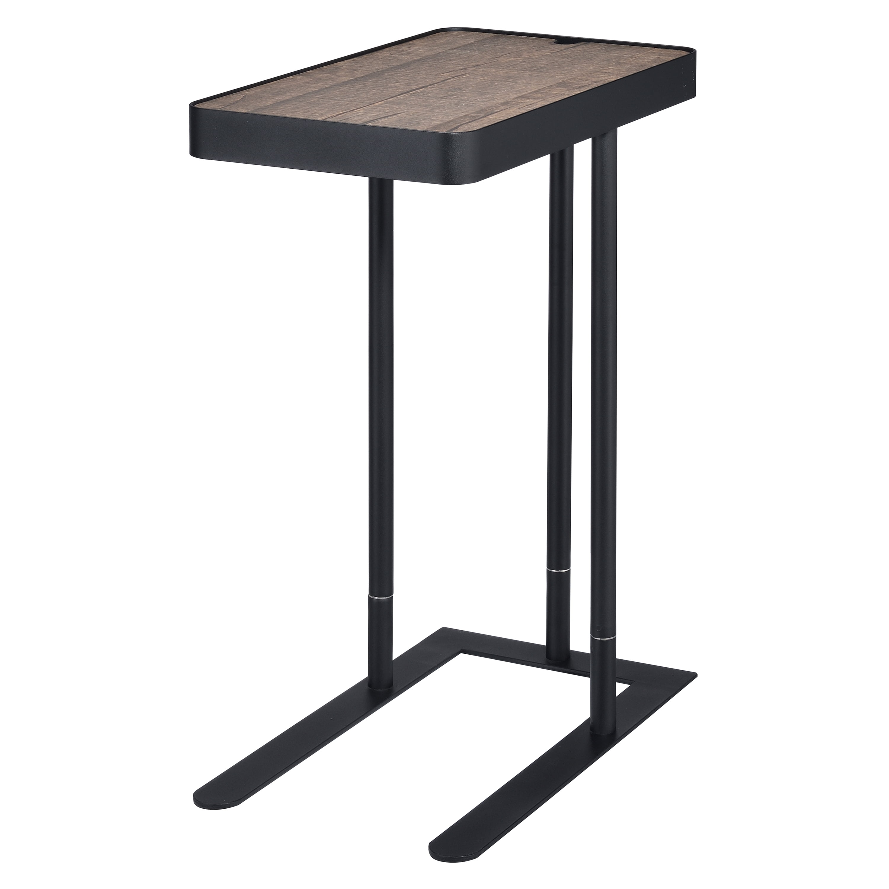 Furniture of America Asher Adjustable Side Table, Rustic Oak