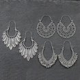 thumbnail image 4 of Pendientes colgantes geométricos de Aleación hueca bañados en plata antigua Yashi HQEF-1961, 4 of 5
