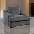 thumbnail image 6 of Fino 38 Inch Accent Chair, Gray Microfiber, Espresso Brown Solid Wood Legs, 6 of 6