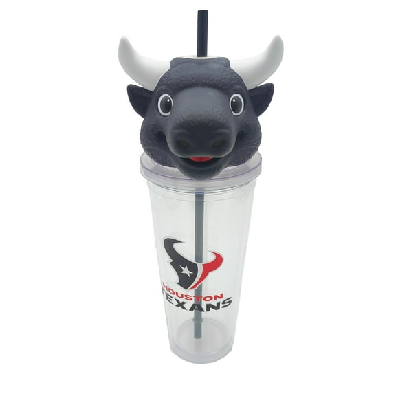 NFL Houston Texans Acrylic Tumbler with Team Color Straw and Team Mascot Lid Enclosure
