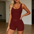 thumbnail image 4 of ZyeKqe 2 Piece Workout Sets for Women Square Neck Cropped Tank Tops Tight Gym Shorts Casual Sports Yoga Tracksuits, 4 of 8